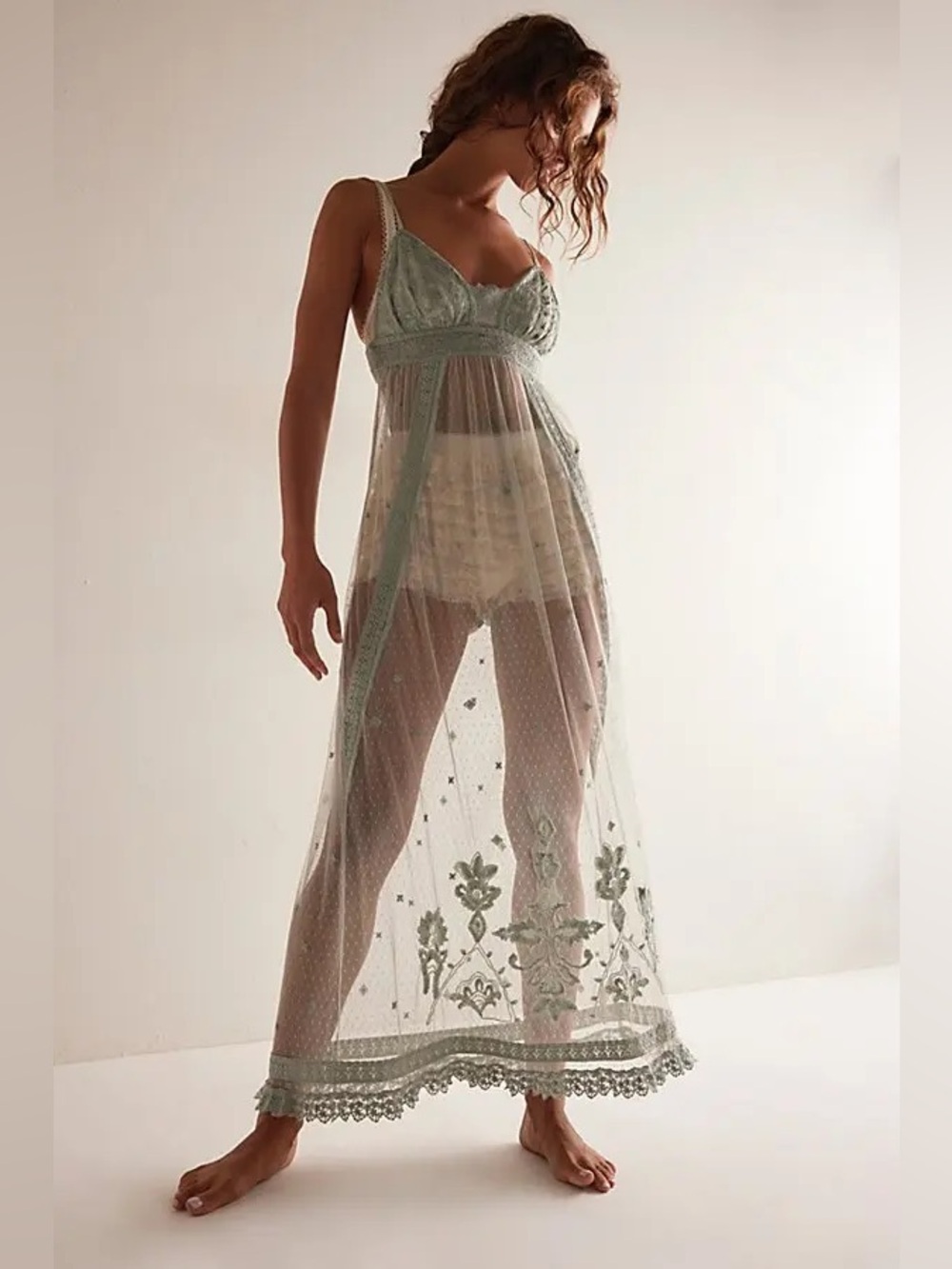 Free People Maxi Slip With Embroidery